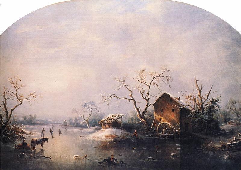 Regis-Francois Gignoux Winter Scene oil painting picture